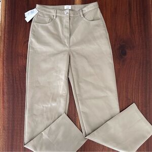 Wilfred Melina Pant Vegan Leather Dry Sage Size 10 NWT